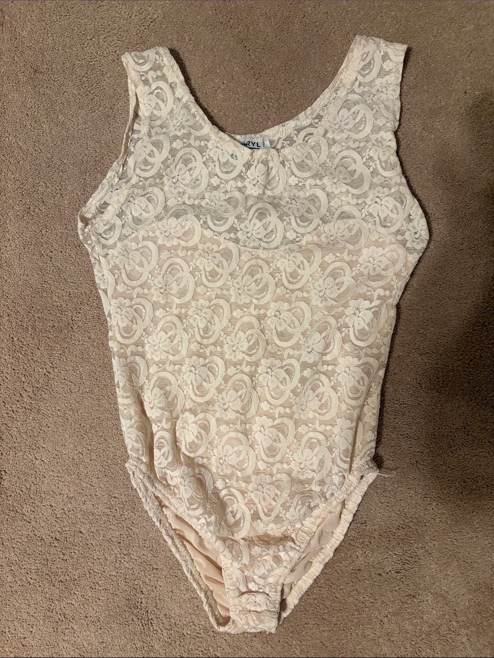 Cheryl Creations Creamy Lace Bodysuit with Snap Bottom in Small